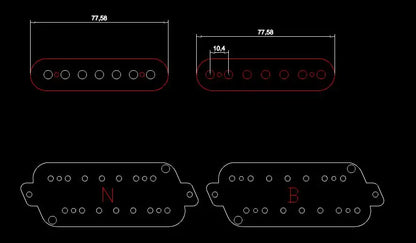 Guyker Headless Fanned Fret Guitar Pickup  6/7/8 String 