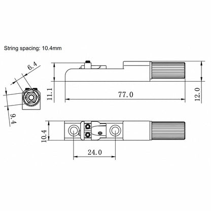 BG3004 Set di Blocco Corde Ponte Chitarra Headless a 6 Corde