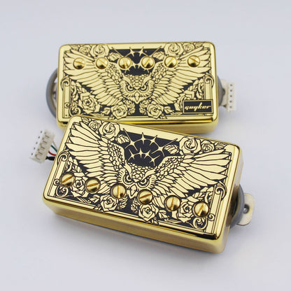 Guyker Humbucker Pickup Set Alnico with Engraved Cover LP005