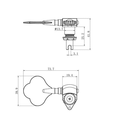Guyker Open Frame Bass Tuning Pegs GK 3436-18
