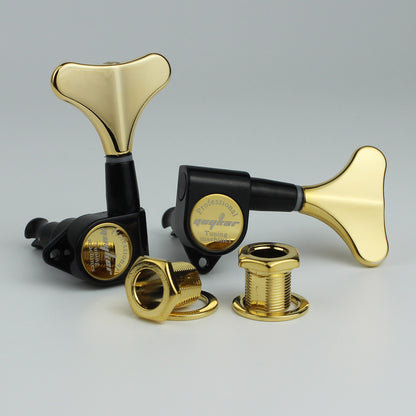 Guyker Sealed Bass Tuners Machine Heads Black Gold GK150BKGD-8