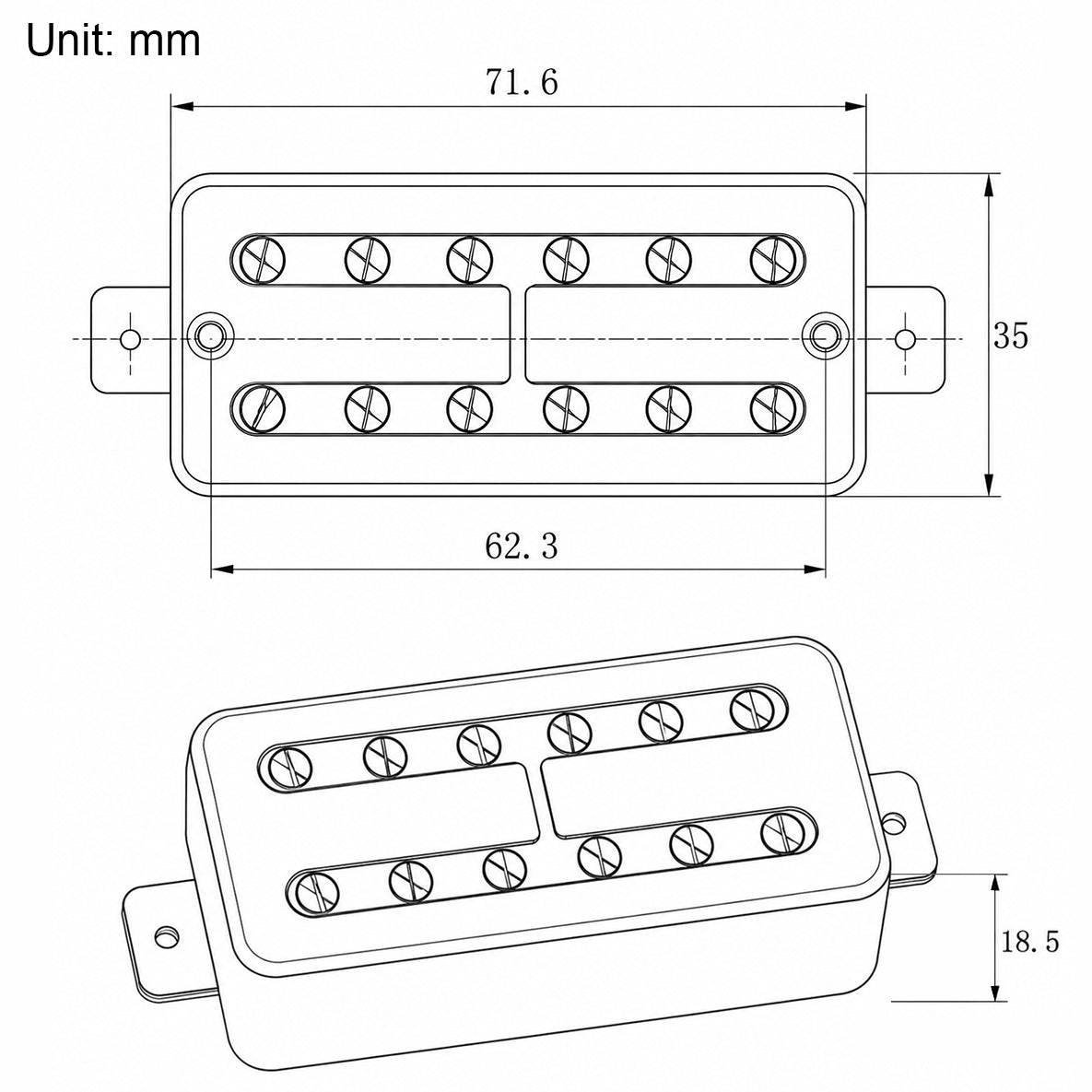 Guyker TVG Guitar Pickup Set Neck 4K & Bridge 4.8K/8.5K for Electric Guitar