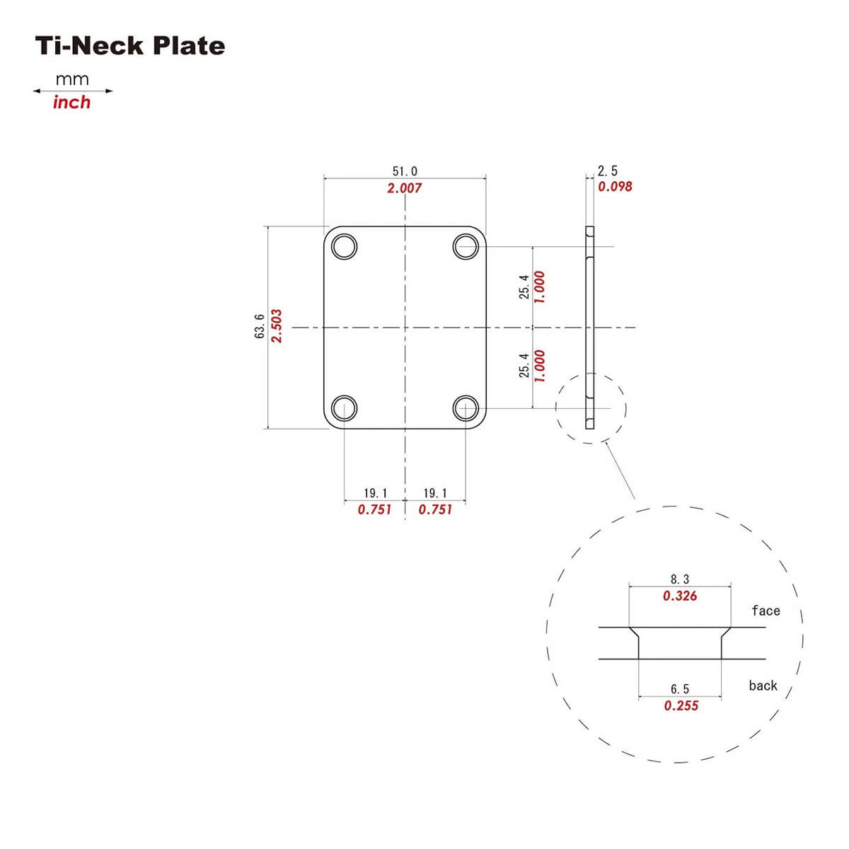 Guyker Titanium Alloy Damascus Neck Plate For Electric Guitar