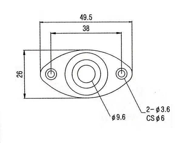 1 Piece Oval Curved Metal Jack Plate For Electric Guitar Bass 
