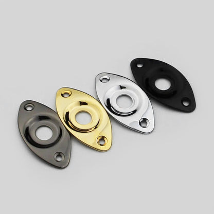 1 Piece Oval Curved Metal Jack Plate For Electric Guitar Bass 