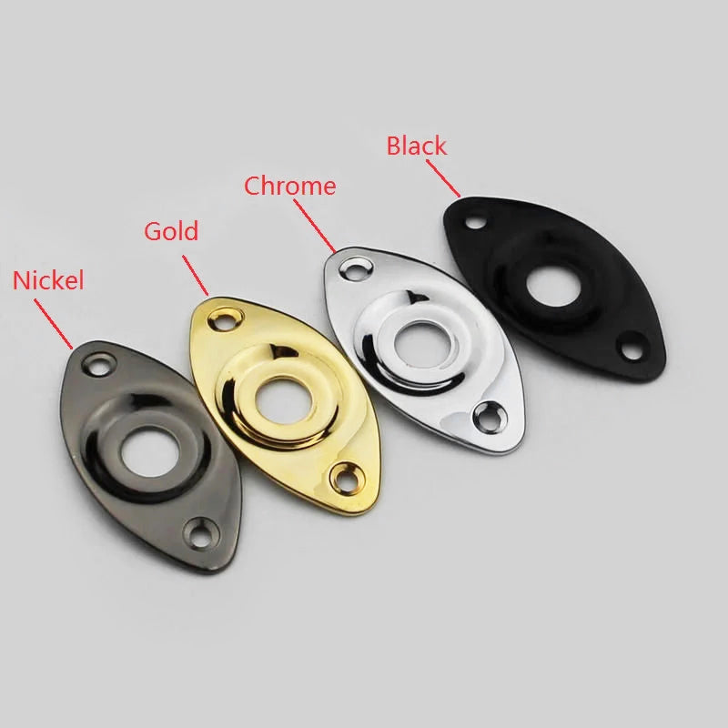 1 Piece Oval Curved Metal Jack Plate For Electric Guitar Bass 