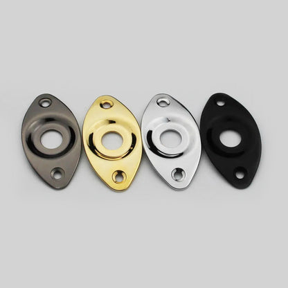 1 Piece Oval Curved Metal Jack Plate For Electric Guitar Bass 