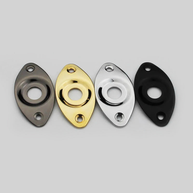 1 Piece Oval Curved Metal Jack Plate For Electric Guitar Bass 