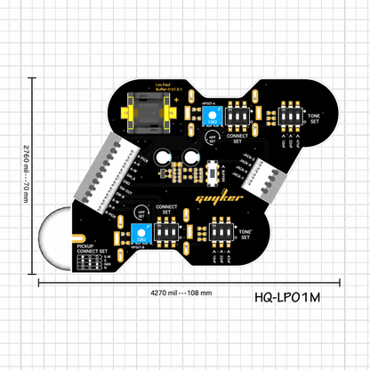 Guyker HQ-LP01M Solderless PCB Wiring Harness for LP-Style Electric Guitar