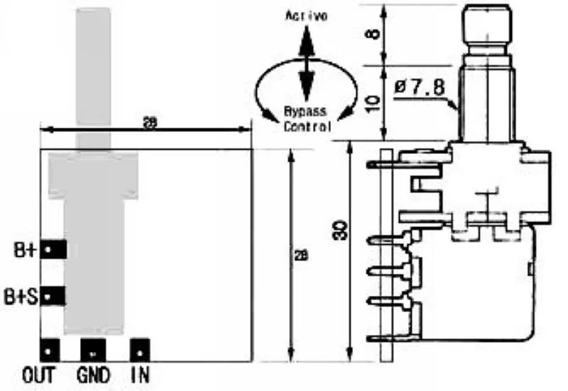 E-Gitarrenpotentiometer BANDSTEUERUNG EINHEIT/AKTIVER PARAMETRISCHER EQ BCU