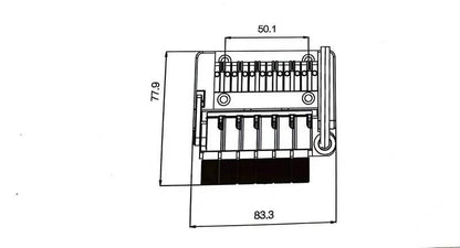 Headless Guitar Tremolo Bridge – 6-String Roller Zinc Alloy | Guyker