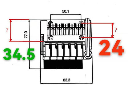 Headless Guitar Tremolo Bridge – 6-String Roller Zinc Alloy | Guyker