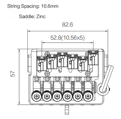 Headless Tremolo Bridge 6-String Zinc Alloy Hardtail | Guyker