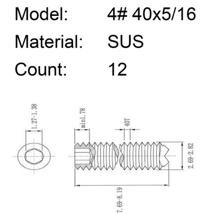 Imperial Saddle Height Adjustment Screws 12pcs for FD ST Guitars | Guyker