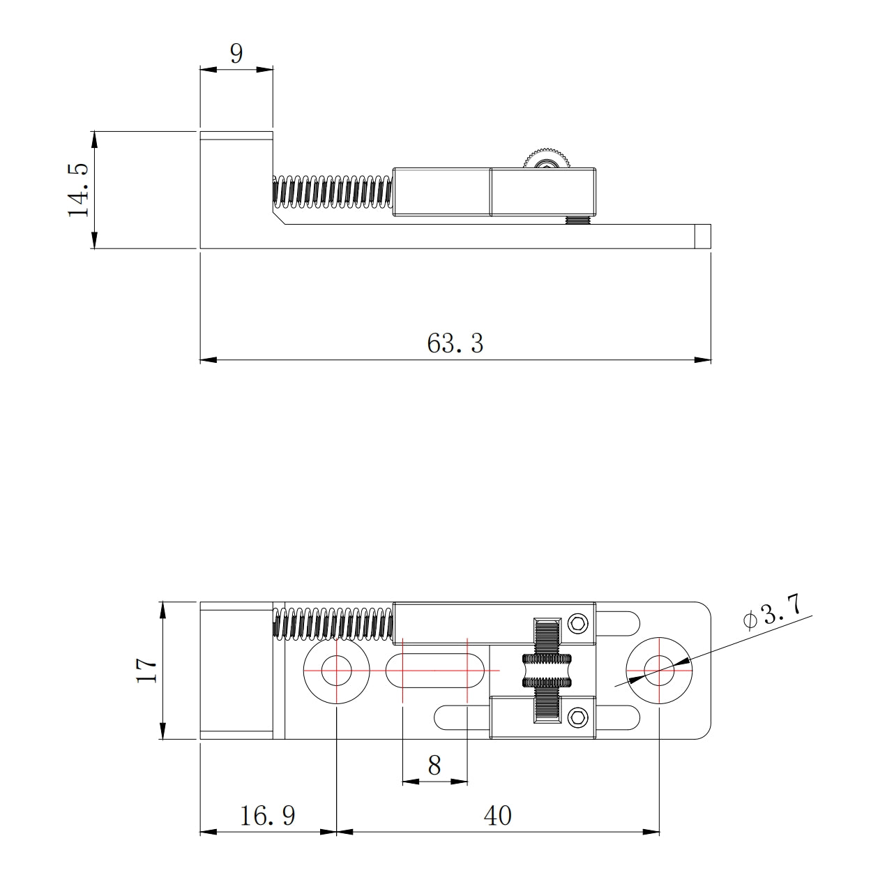 Individual Roller Bridge for 4/5-String Electric Bass Guyker