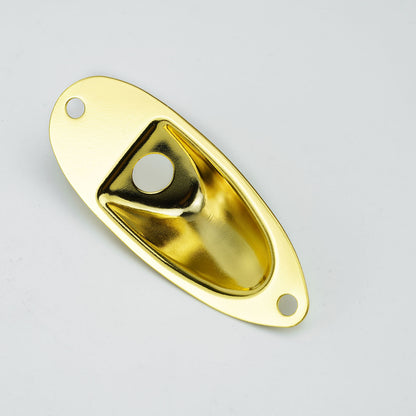 Iron Oval Boat-Style Input Jack Plate & Cover Set for Electric Guitar & Bass | Guyker