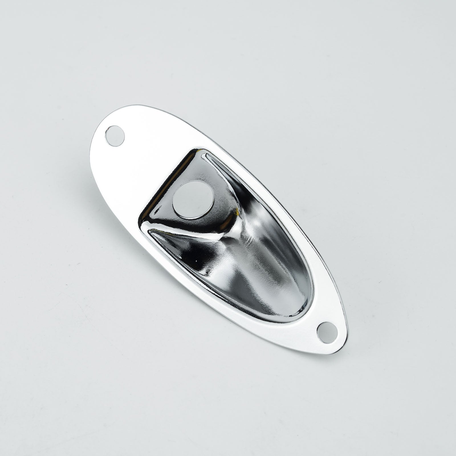 Iron Oval Boat-Style Input Jack Plate & Cover Set for Electric Guitar & Bass | Guyker