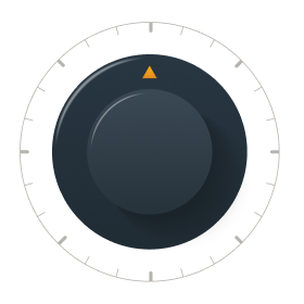 Assorted control knobs for electronic devices and equipment, displaying different shapes, sizes, and styles for user interface adjustments.