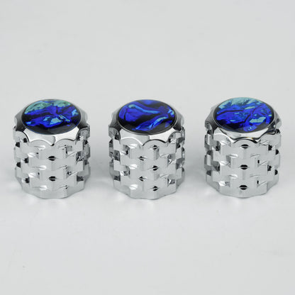 Knurled Aluminum Alloy Control Knob with Shell Top Dia. 6.3mm for Electric Guitar & Bass | Guyker