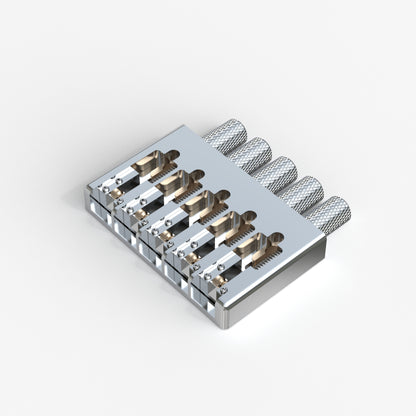 Lightweight CNC Aluminum Alloy Headless Bass Bridge with Brass Saddles Guyker