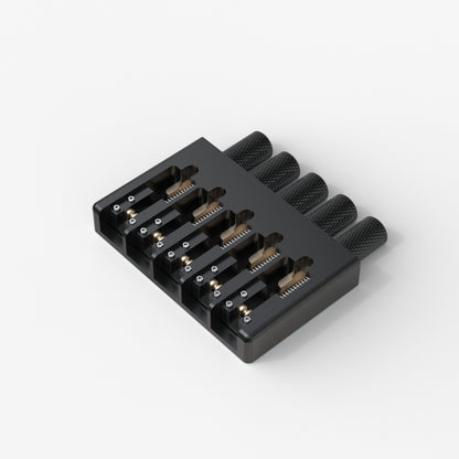 Lightweight CNC Aluminum Alloy Headless Bass Bridge with Brass Saddles Guyker