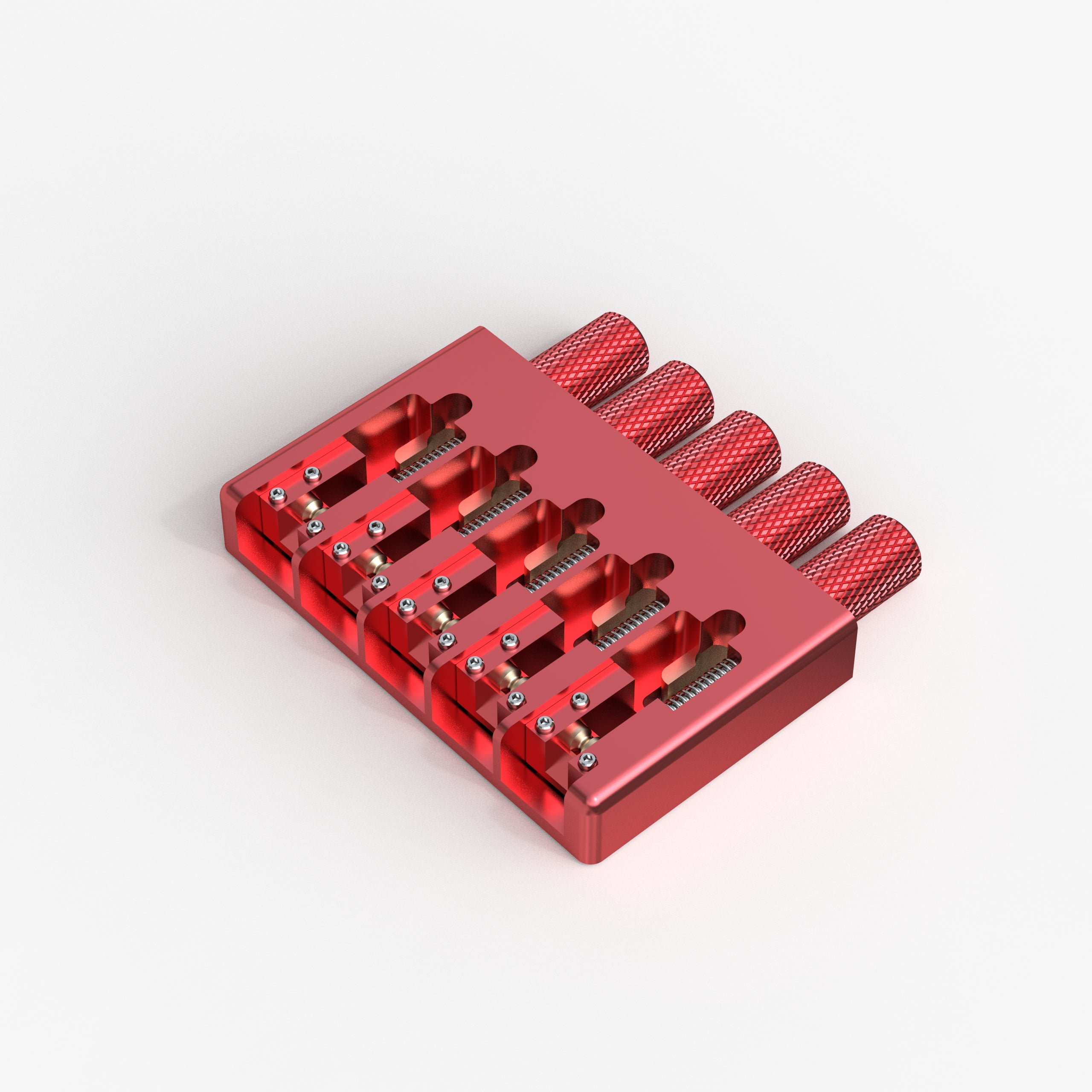 Lightweight CNC Aluminum Alloy Headless Bass Bridge with Brass Saddles Guyker