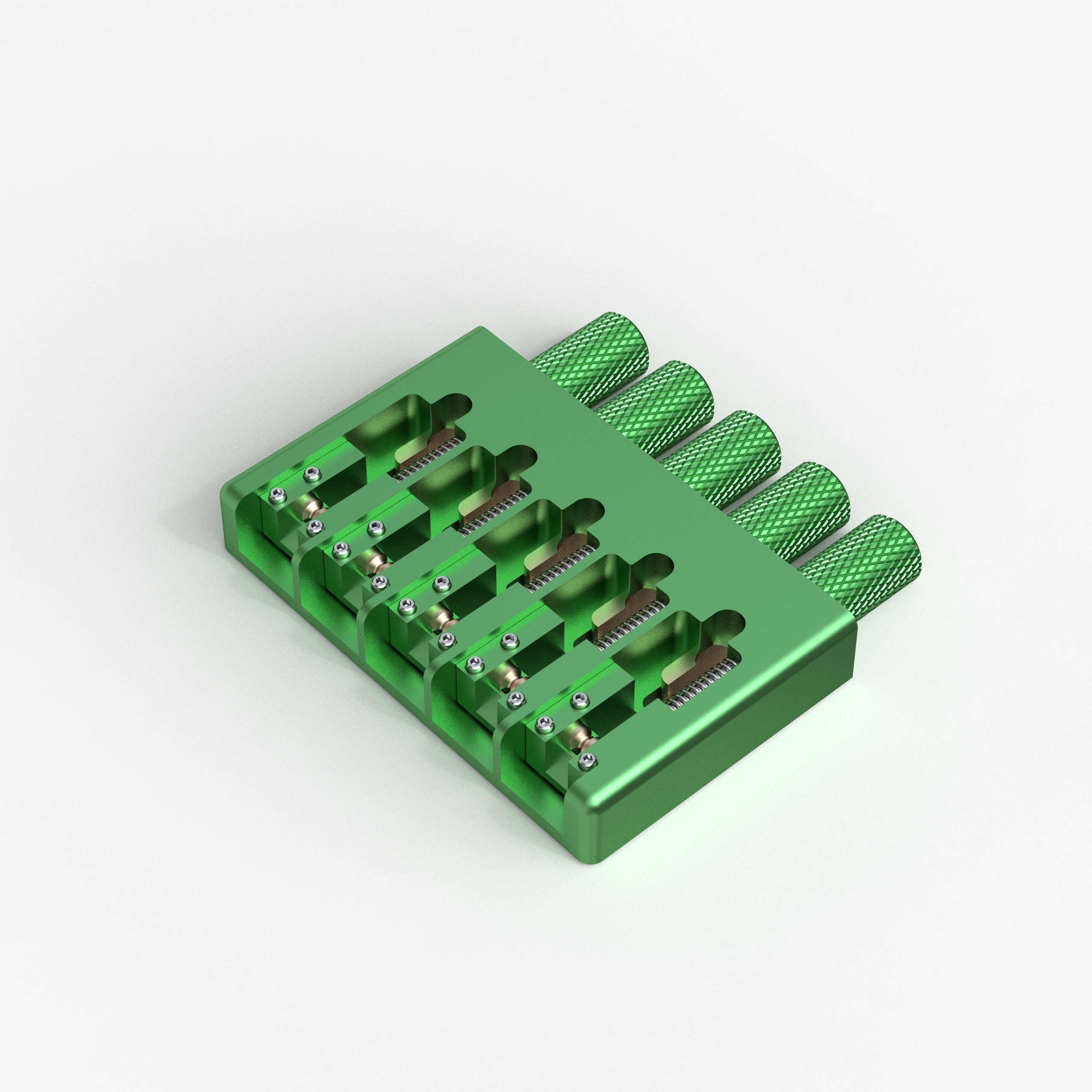 Lightweight CNC Aluminum Alloy Headless Bass Bridge with Brass Saddles Guyker