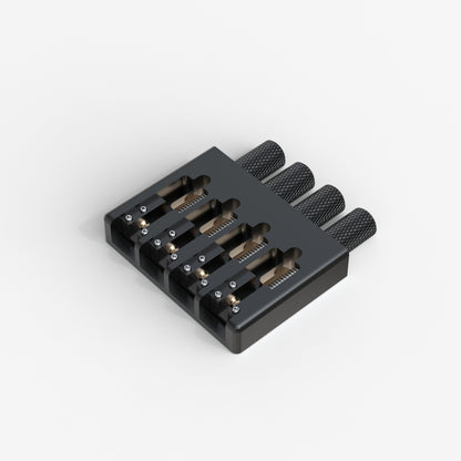 Lightweight CNC Aluminum Alloy Headless Bass Bridge with Brass Saddles Guyker