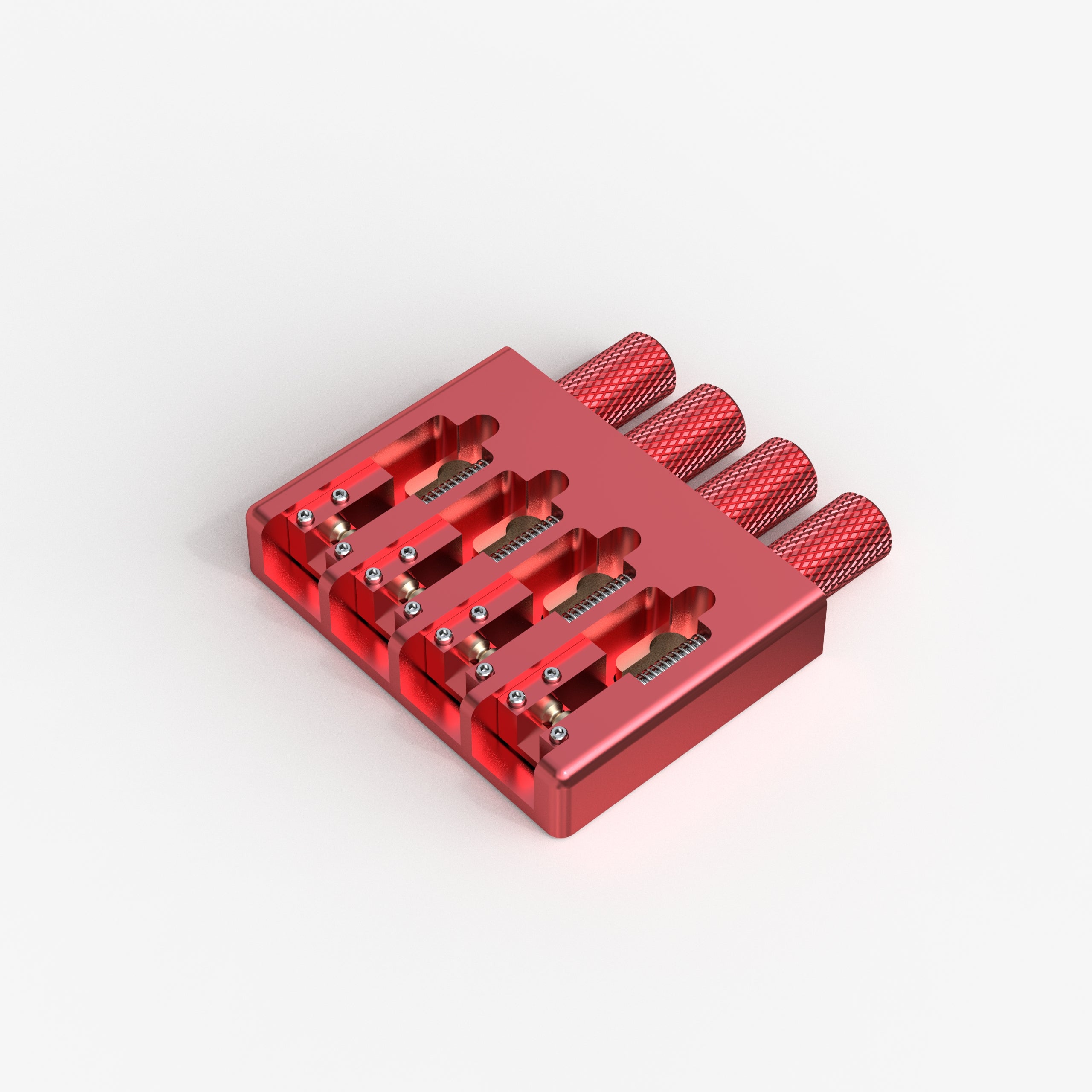 Lightweight CNC Aluminum Alloy Headless Bass Bridge with Brass Saddles Guyker