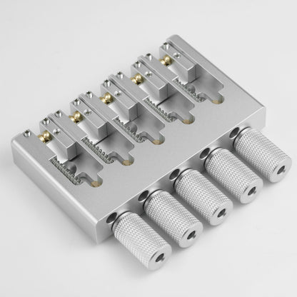 Lightweight CNC Aluminum Alloy Headless Bass Bridge with Brass Saddles Guyker