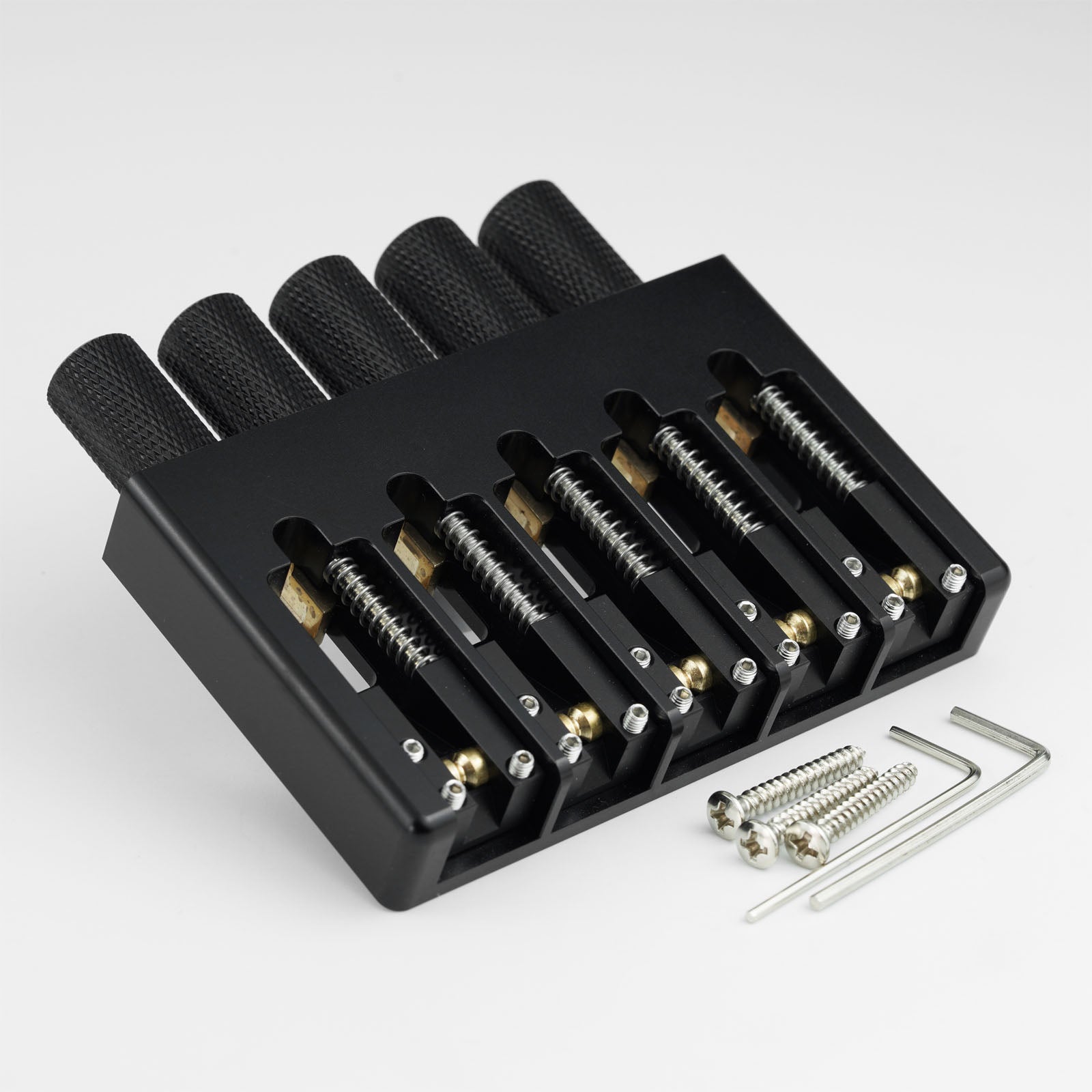 Lightweight CNC Aluminum Alloy Headless Bass Bridge with Brass Saddles Guyker