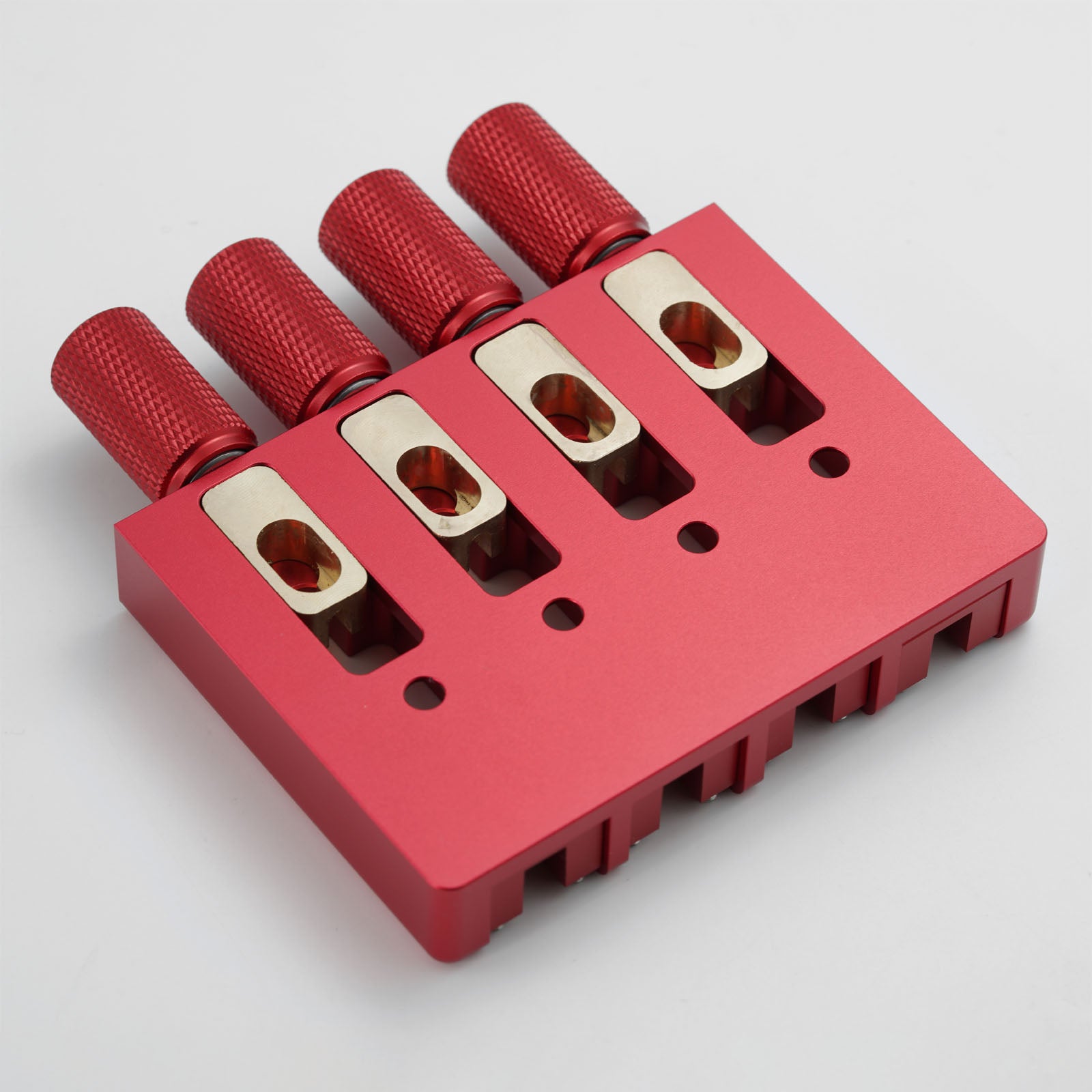 Lightweight CNC Aluminum Alloy Headless Bass Bridge with Brass Saddles Guyker