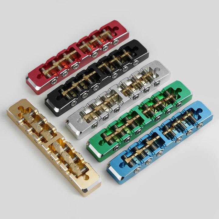 Lightweight CNC Machined Aluminum Guitar Bridge with Brass Saddles Guyker