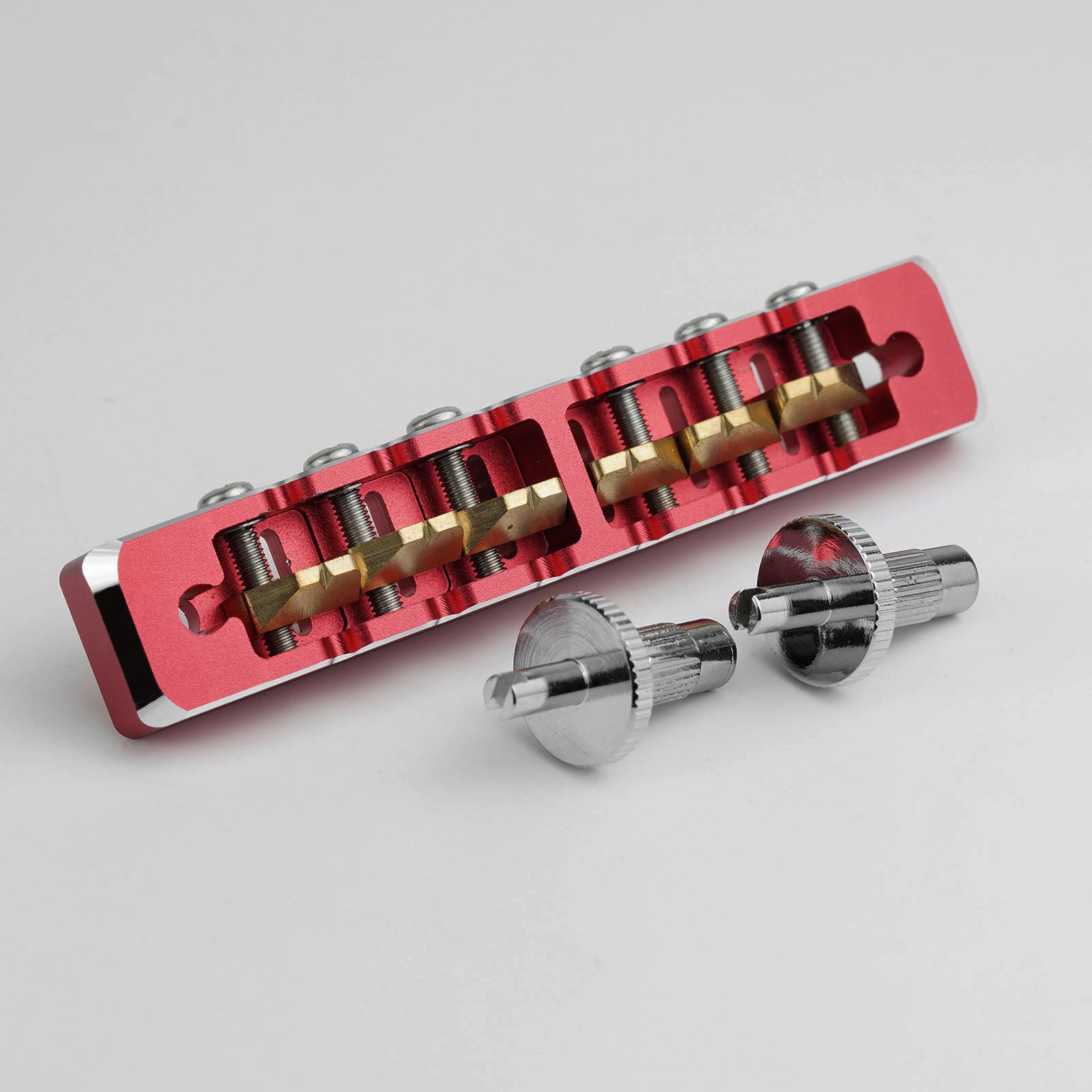 Lightweight CNC Machined Aluminum Guitar Bridge with Brass Saddles Guyker