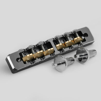 Lightweight CNC Machined Aluminum Guitar Bridge with Brass Saddles Guyker