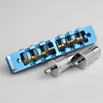 Lightweight CNC Machined Aluminum Guitar Bridge with Brass Saddles Guyker