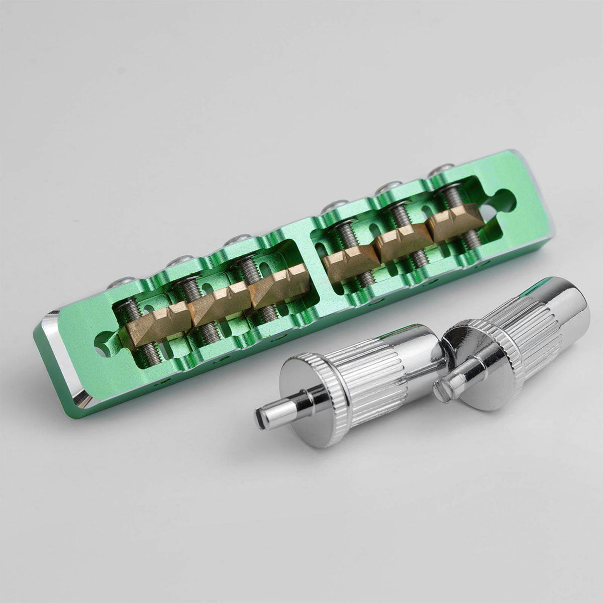 Lightweight CNC Machined Aluminum Guitar Bridge with Brass Saddles Guyker