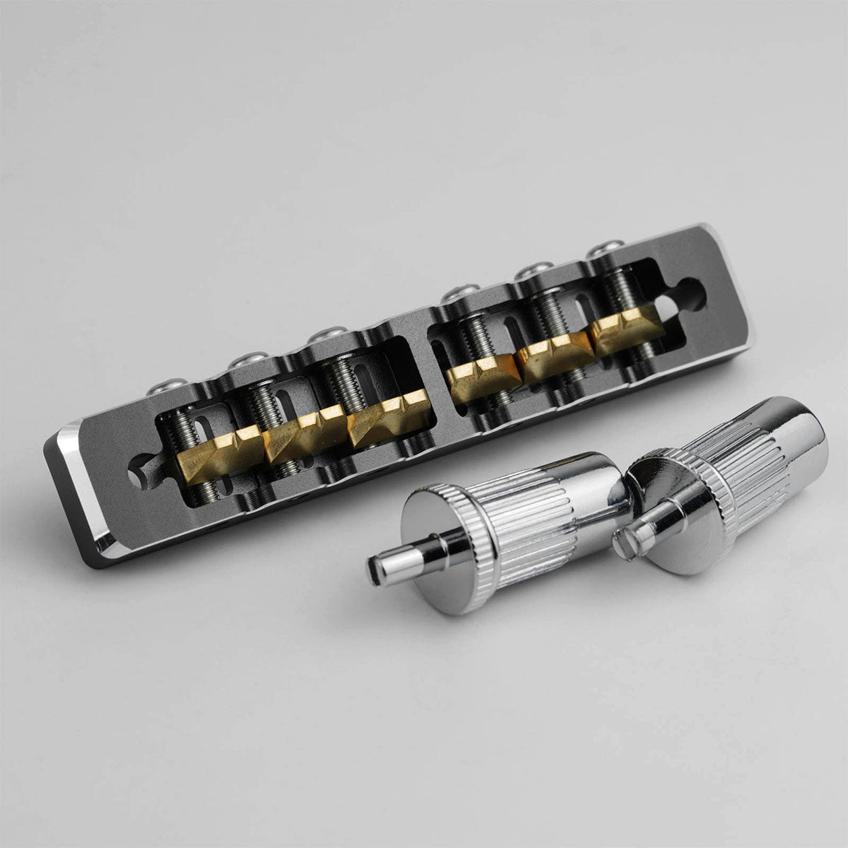 Lightweight CNC Machined Aluminum Guitar Bridge with Brass Saddles Guyker