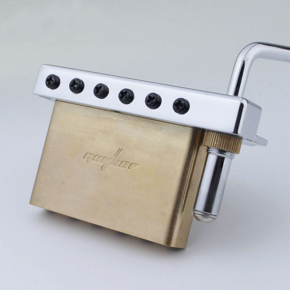 Non-locking 2 Point Guitar Tremolo Bridge with Brass Saddle & Block for FD Strat | Guyker