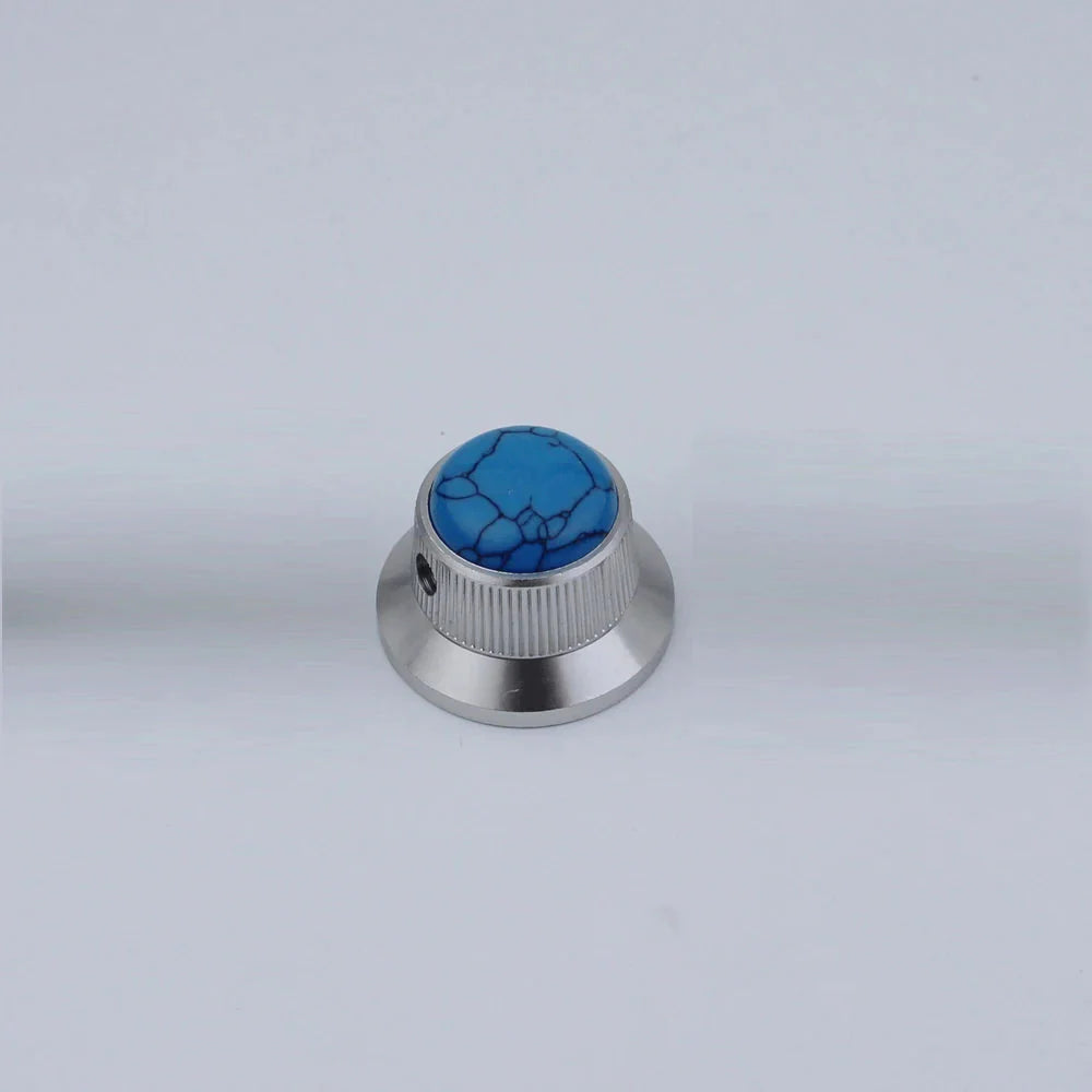 Opal Stone Surface Hat‑Type Metal Control Knobs Dia. 6mm for Electric Guitar & Bass | Guyker