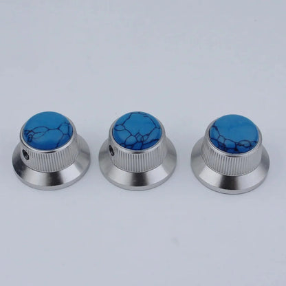 Opal Stone Surface Hat‑Type Metal Control Knobs Dia. 6mm for Electric Guitar & Bass | Guyker