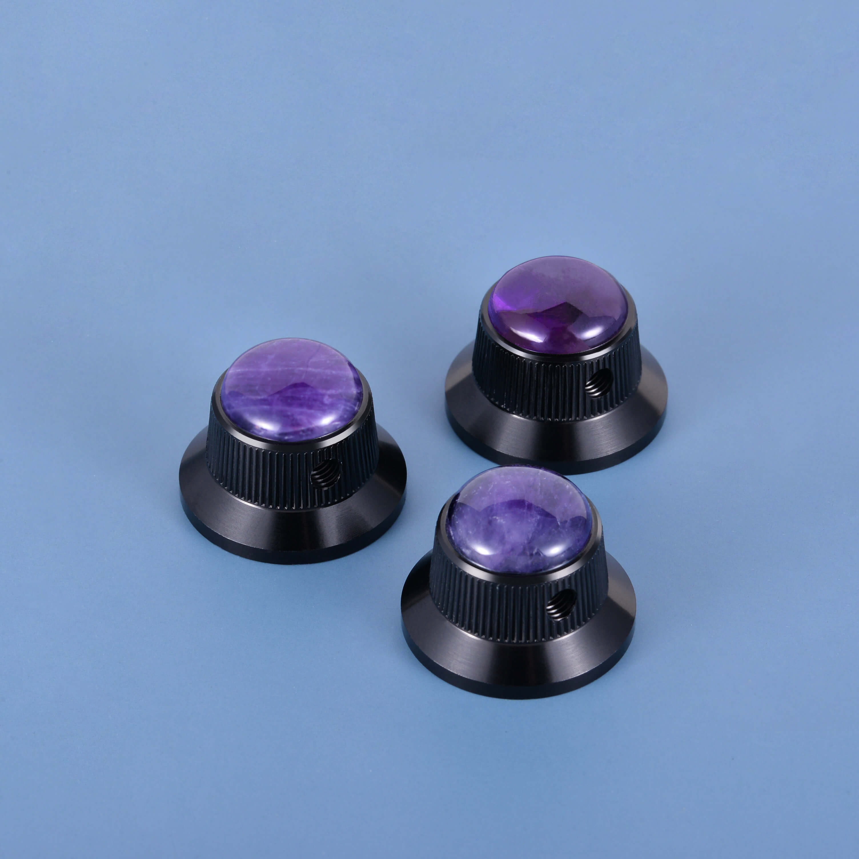 Opal Stone Surface Hat‑Type Metal Control Knobs Dia. 6mm for Electric Guitar & Bass | Guyker
