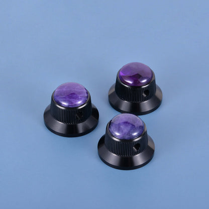 Opal Stone Surface Hat‑Type Metal Control Knobs Dia. 6mm for Electric Guitar & Bass | Guyker