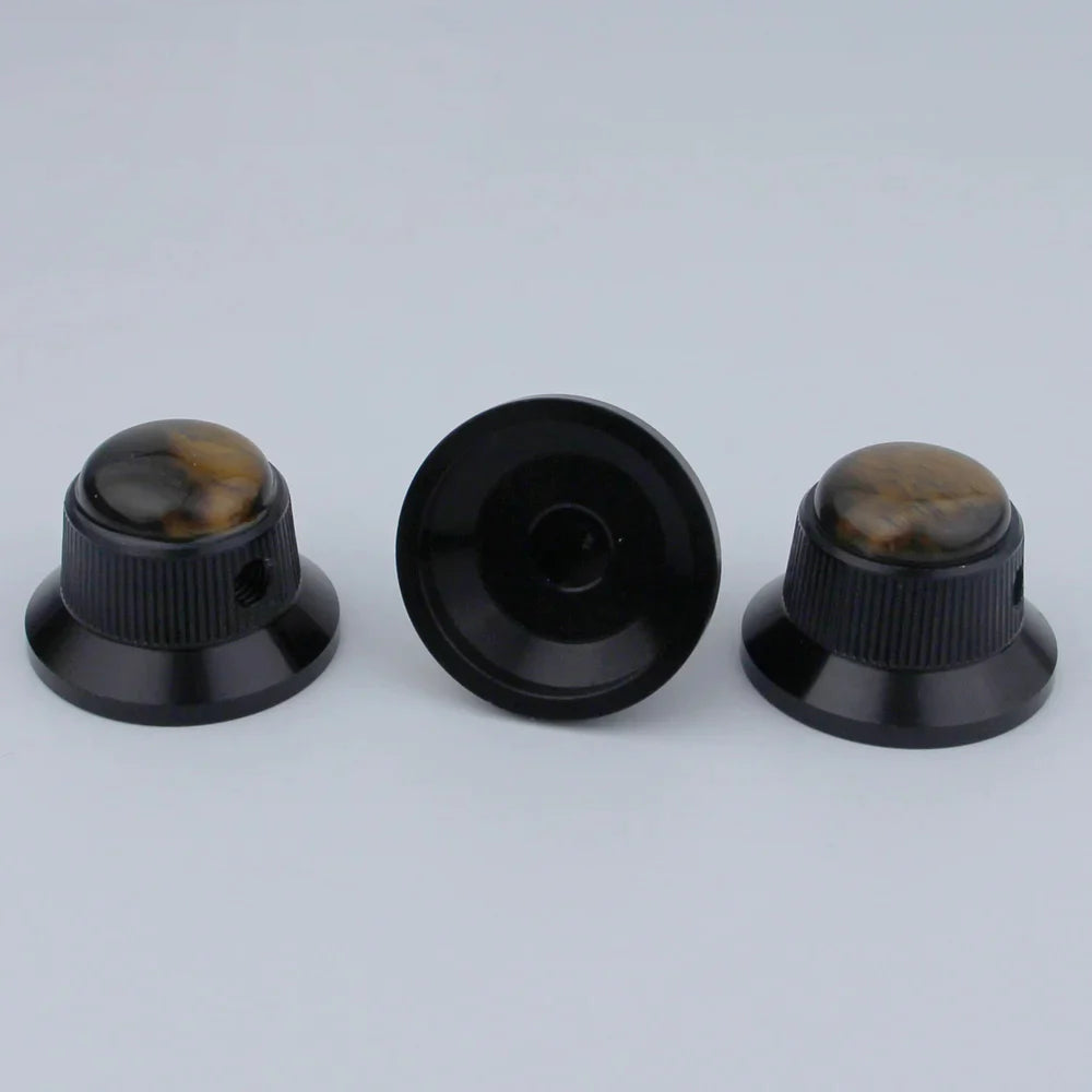 Opal Stone Surface Hat‑Type Metal Control Knobs Dia. 6mm for Electric Guitar & Bass | Guyker