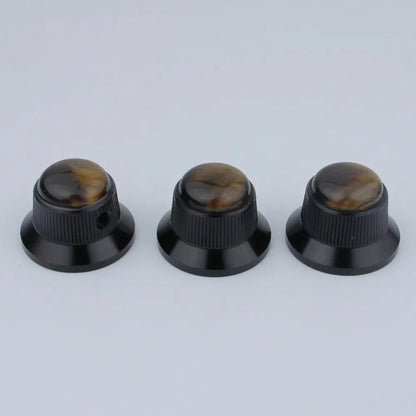 Opal Stone Surface Hat‑Type Metal Control Knobs Dia. 6mm for Electric Guitar & Bass | Guyker
