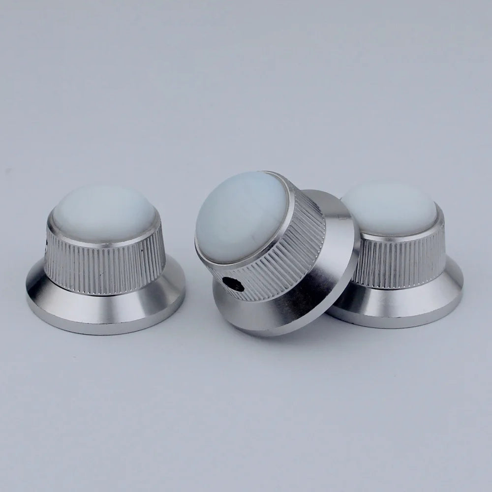 Opal Stone Surface Hat‑Type Metal Control Knobs Dia. 6mm for Electric Guitar & Bass | Guyker
