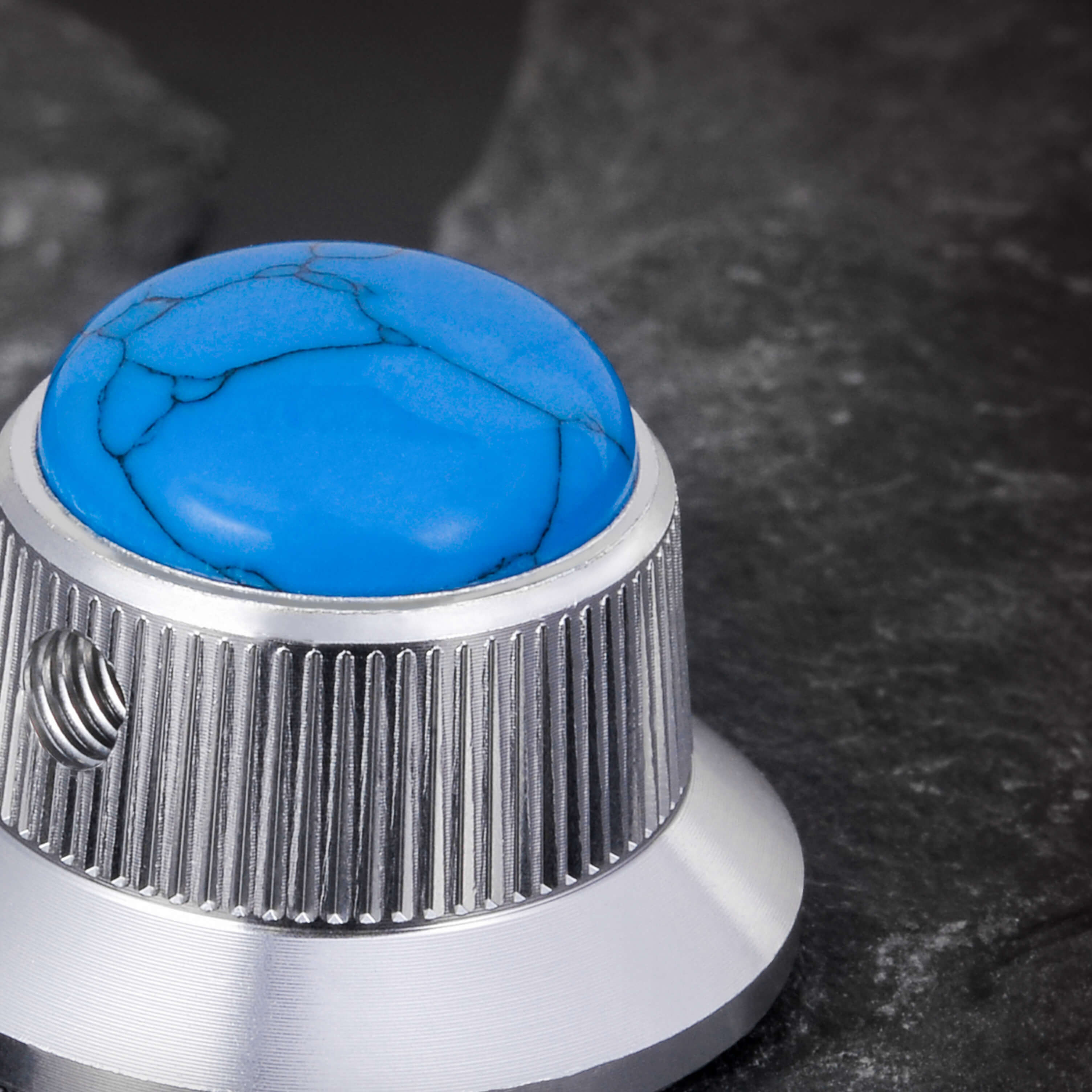 Opal Stone Surface Hat‑Type Metal Control Knobs Dia. 6mm for Electric Guitar & Bass | Guyker