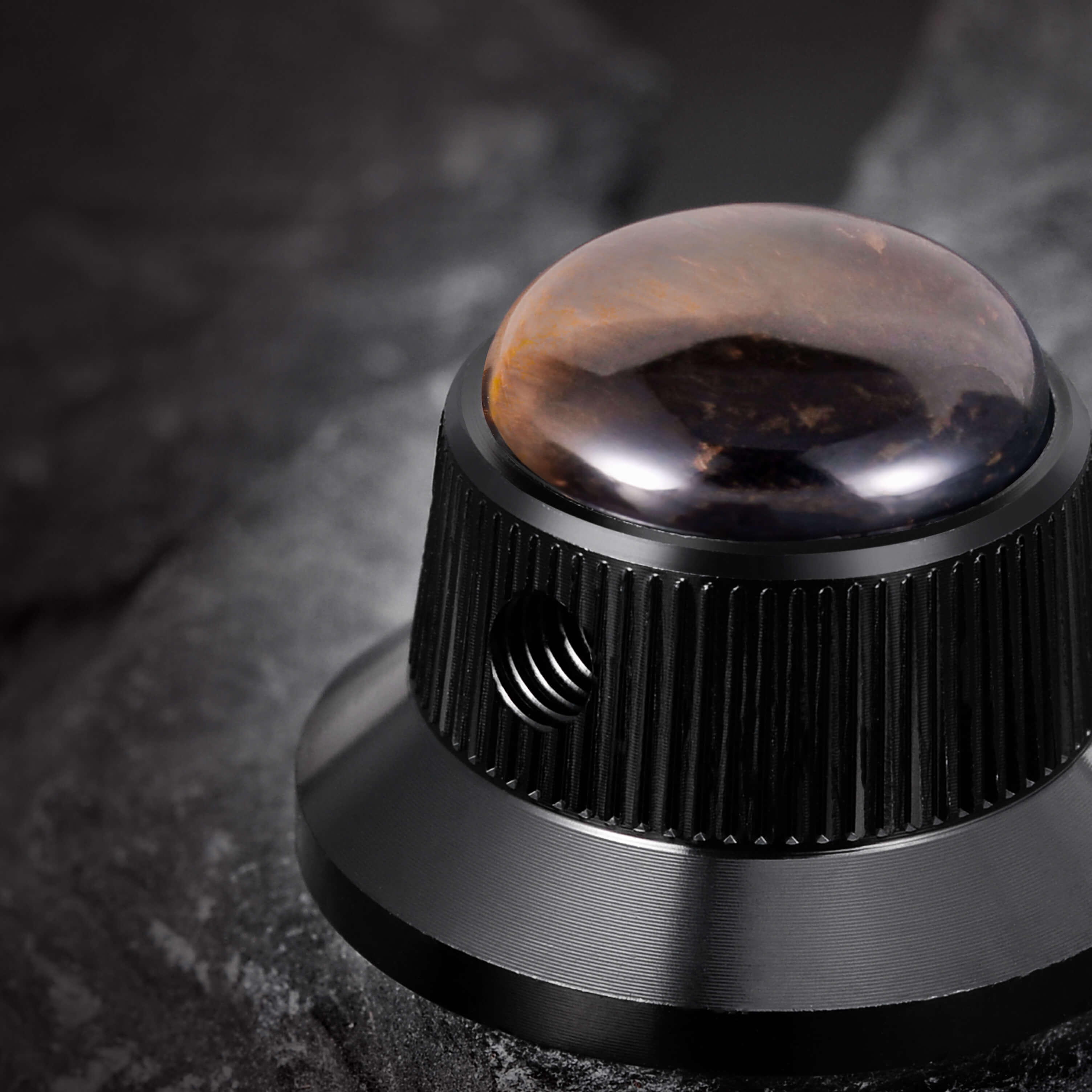 Opal Stone Surface Hat‑Type Metal Control Knobs Dia. 6mm for Electric Guitar & Bass | Guyker