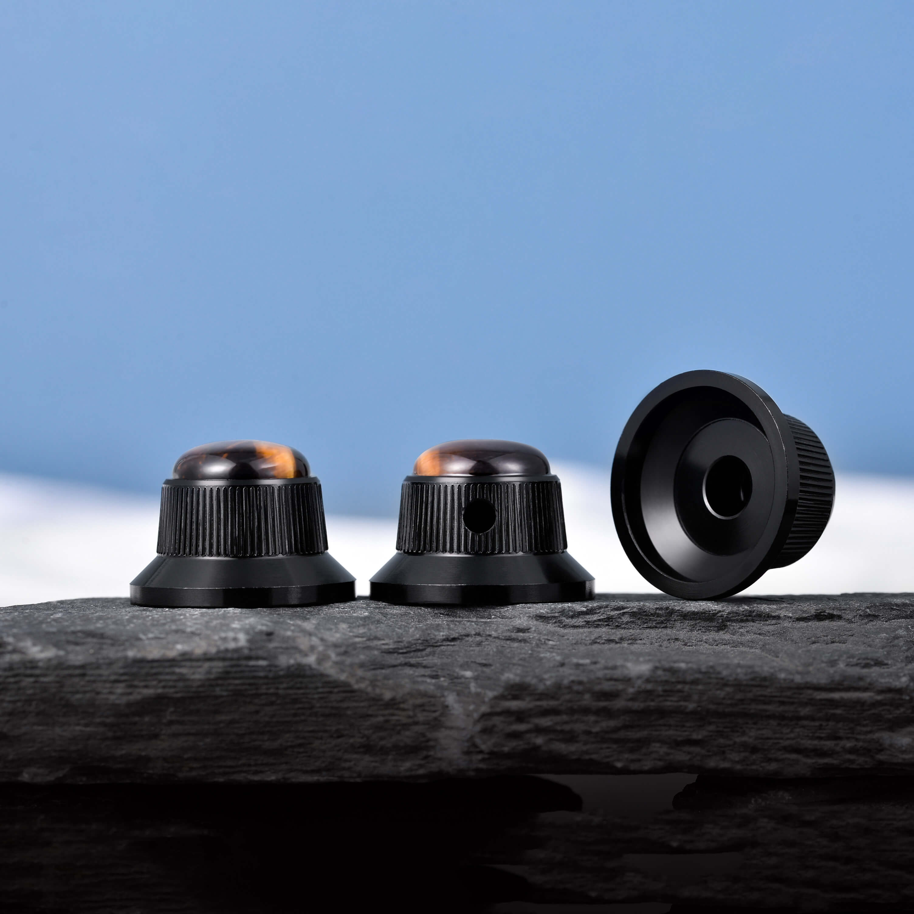 Opal Stone Surface Hat‑Type Metal Control Knobs Dia. 6mm for Electric Guitar & Bass | Guyker