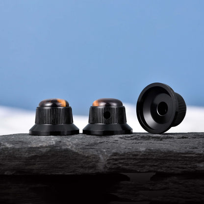 Opal Stone Surface Hat‑Type Metal Control Knobs Dia. 6mm for Electric Guitar & Bass | Guyker